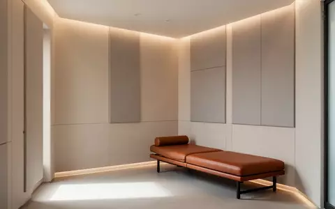 Ein minimalistischer, ruhig gestalteter Klinikraum mit gedämpftem Licht und einer bequemen Liegegelegenheit. - Foto: über boerse-global.de
