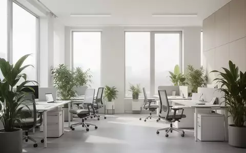 Ein helles, modernes und minimalistisches Büro mit ergonomischen Möbeln und Pflanzen bei Tageslicht. - Foto: über boerse-global.de