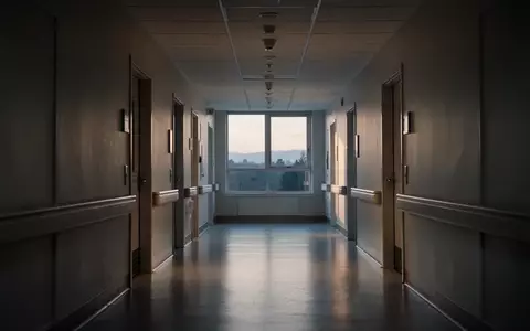 Ein ruhiger, modern gestalteter Krankenhausflur in natürlichem Dämmerlicht ohne Personen. - Foto: über boerse-global.de