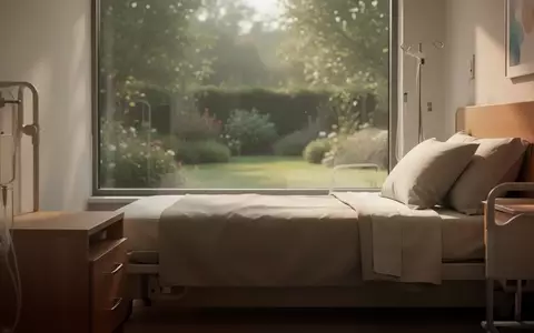 Ein helles, ruhiges Zimmer in einer modernen Pflegeeinrichtung mit einem ordentlich gemachten Bett und einem Fenster zum Garten. - Foto: über boerse-global.de