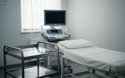 Ein steriler Behandlungsraum in einer Klinik mit einer medizinischen Untersuchungsliege und diagnostischen Geräten. - Foto: über boerse-global.de