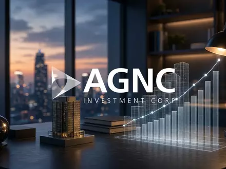 Abstrakte Darstellung eines modernen Finanzbüros mit Blick auf eine Skyline bei Dämmerung, symbolisiert Immobilieninvestitionen. - Foto: über boerse-global.de