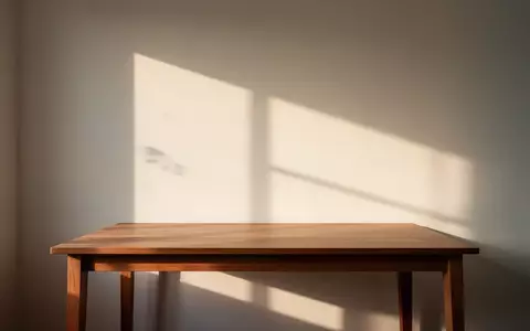 Ein minimalistischer, leerer Schreibtisch in einem ruhigen Raum mit sanftem Tageslicht, der ein Gefühl von Ordnung und Freiraum vermittelt. - Foto: über boerse-global.de