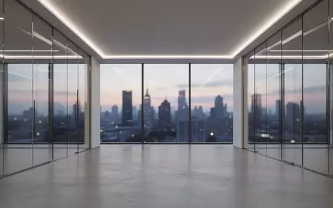Ein minimalistischer, moderner Bürokomplex bei Dämmerung mit klaren Linien und indirekter Beleuchtung ohne sichtbare Technologie. - Foto: über boerse-global.de