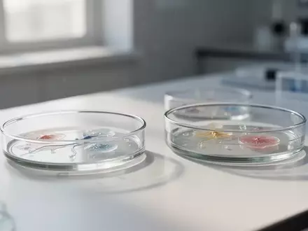 Nahaufnahme von sterilen Laborschalen mit biologischen Proben in einer klinischen Umgebung bei natürlichem Tageslicht. - Foto: über boerse-global.de