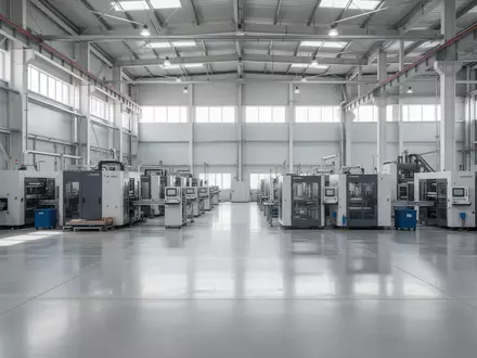 Moderne, weitläufige Industriehalle mit automatisierten Produktionsanlagen in einer hellen, sauberen Umgebung. - Foto: über boerse-global.de