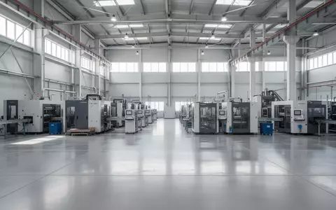 Moderne, weitläufige Industriehalle mit automatisierten Produktionsanlagen in einer hellen, sauberen Umgebung. - Foto: über boerse-global.de