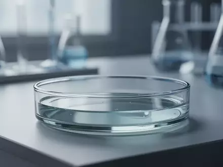 Ein steriler, minimalistischer Laborarbeitsplatz mit einer Glasschale im Fokus, der die wissenschaftliche Forschungsumgebung symbolisiert. - Foto: über boerse-global.de