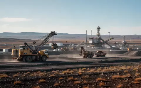 Moderne Uranmine in einer abgelegenen Landschaft mit schwerem Gerät und industrieller Infrastruktur. - Foto: über boerse-global.de