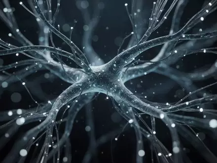 Abstrakte, leuchtende Netzwerkstrukturen, die an neuronale Bahnen erinnern, in einer dunklen und minimalistischen Umgebung. - Foto: über boerse-global.de