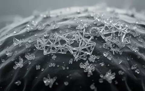 Mikroskopische Aufnahme von kristallinen Mineralstrukturen auf einer biologischen Oberfläche. - Foto: über boerse-global.de