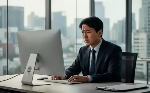 Ein besorgter Börsenhändler in einem modernen Büro mit Blick auf die Skyline von Seoul. - Foto: über boerse-global.de