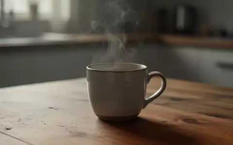 Eine dampfende Keramiktasse auf einem Holztisch in einer ruhig beleuchteten Umgebung. - Foto: über boerse-global.de