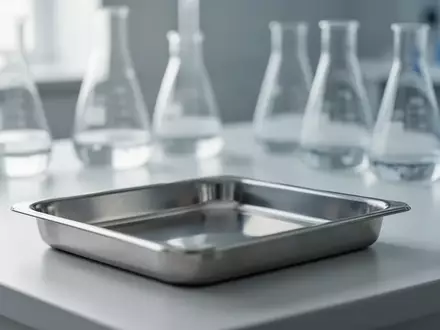 Ein steriler, minimalistischer medizinischer Untersuchungsraum mit einer leeren Edelstahlschale auf einem weißen Tisch. - Foto: über boerse-global.de