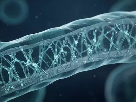 Hochauflösende wissenschaftliche Aufnahme einer Zellmembran mit eingebetteten Proteinmolekülen in einer Laborumgebung. - Foto: über boerse-global.de
