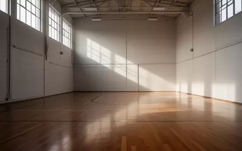 Leere Sporthalle mit hellem Holzboden und einfallendem Tageslicht durch hohe Fenster. - Foto: über boerse-global.de
