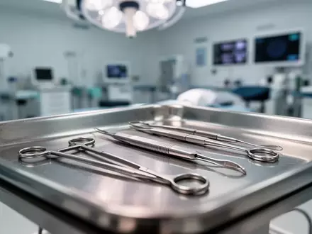 Hochmoderne, sterile medizinische Instrumente in einem Operationssaal für ophthalmologische Eingriffe. - Foto: über boerse-global.de