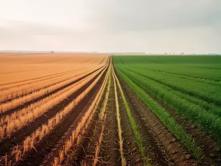 Ein weites, unbestelltes Ackerfeld unter einem bewölkten Himmel, das die geologischen Gegebenheiten der Böden symbolisiert. - Foto: über boerse-global.de