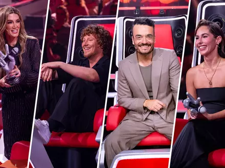Delta Goodrem Michael Schulte Giovanni Zarrella Sarah Engels The Voice of Germany - Foto: Joyn/Richard Hübner/Claudius Pflug, presseportal.de