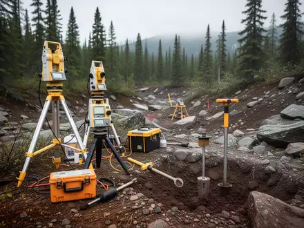 Geologische Erkundungsausrüstung in einer abgelegenen Waldlandschaft bei Schryburt Lake. - Foto: über boerse-global.de