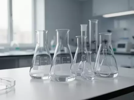 Medizinische Laborausstattung mit Glasgefäßen auf einer sterilen Arbeitsfläche in einem klinischen Umfeld. - Foto: über boerse-global.de
