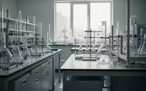 Ein minimalistisch gestaltetes, helles Forschungslabor mit präzisen Glasapparaturen und Labortischen bei natürlichem Tageslicht. - Foto: über boerse-global.de
