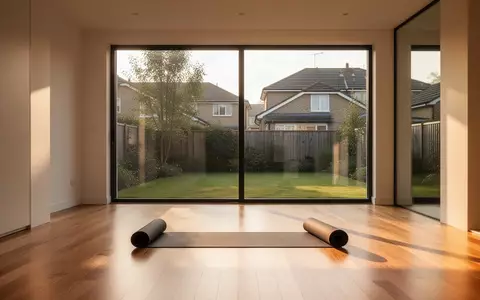 Ein heller, minimalistisch eingerichteter Raum mit einer ausgerollten Sportmatte auf dem Boden in einer ruhigen Wohnumgebung. - Foto: über boerse-global.de