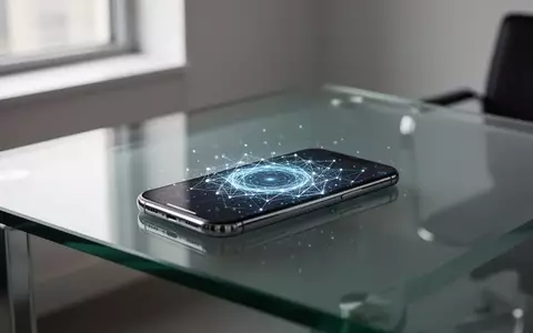 Ein Smartphone auf einem modernen Schreibtisch zeigt eine digitale Blockchain-Visualisierung. - Foto: über boerse-global.de