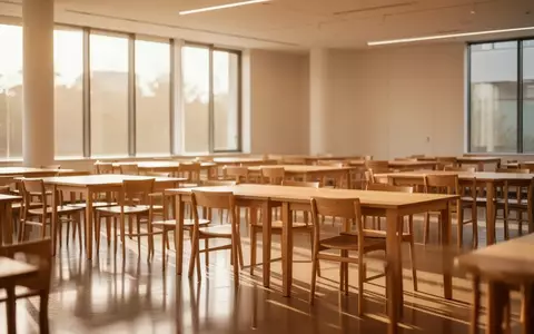 Ein heller, freundlicher Speisesaal in einer Senioreneinrichtung mit leeren Tischen und Stühlen in natürlichem Licht. - Foto: über boerse-global.de