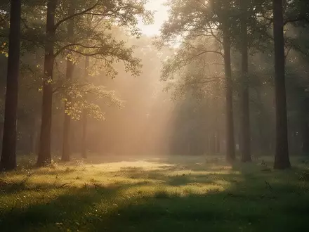 Ein ruhiger Wald bei Sonnenlicht, der Ruhe und vorausschauende Planung symbolisiert. - Foto: über boerse-global.de