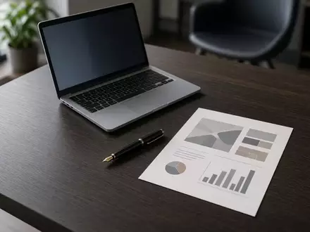 Ein moderner Schreibtisch mit einem Laptop und Unterlagen fĂĽr eine Marketingkampagne. - Foto: ĂĽber boerse-global.de