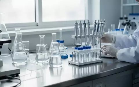 Laborumgebung mit Glasgeräten und wissenschaftlichen Messinstrumenten auf einem Edelstahltisch. - Foto: über boerse-global.de
