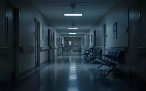 Ein leerer, ruhig beleuchteter Krankenhausflur mit glänzendem Boden und leeren Sitzgelegenheiten in einer Klinik. - Foto: über boerse-global.de