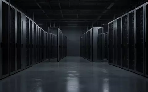 Dunkle, moderne Serverräume in einer industriellen Umgebung mit metallischen Servergestellen. - Foto: über boerse-global.de