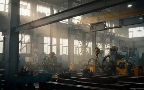 Moderne Industrieanlage mit Stahlträgern und Maschinen in einer Fabrikhalle bei natürlichem Lichteinfall - Foto: über boerse-global.de