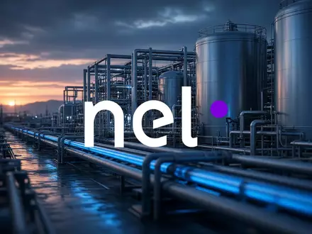 Futuristische Industrieanlage zur Wasserstoffproduktion in der Abenddämmerung. - Foto: über boerse-global.de