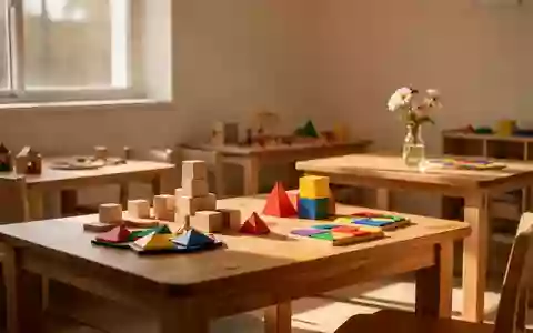 Ein heller, freundlicher Gemeinschaftsraum mit hölzernen Puzzles und Bausteinen auf einem Tisch in weichem Tageslicht. - Foto: über boerse-global.de
