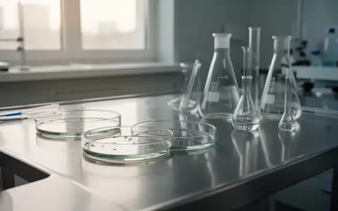 Sterile Laborausstattung in einer klinischen Umgebung mit Glasbehältern auf einer Edelstahloberfläche. - Foto: über boerse-global.de