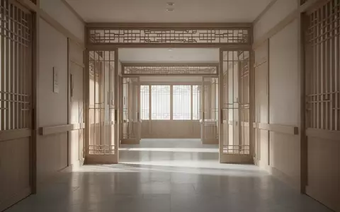 Ein minimalistischer, lichtdurchfluteter Krankenhausflur mit Holzelementen und ruhiger Atmosphäre ohne Personen. - Foto: über boerse-global.de