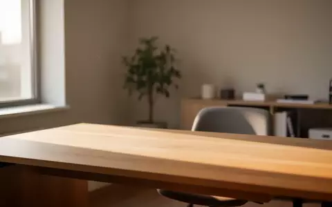 Ein minimalistischer, leerer Schreibtisch in einem hellen, aufgeräumten Büro bei natürlichem Tageslicht. - Foto: über boerse-global.de
