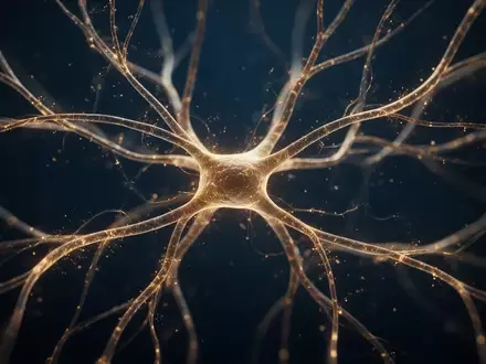 Abstrakte Darstellung neuronaler Netzwerke und synaptischer Verbindungen als leuchtende Lichtbahnen vor dunklem Hintergrund. - Foto: über boerse-global.de