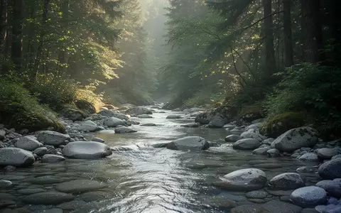 Ein klarer Gebirgsbach fließt über glatte Steine in einem sonnendurchfluteten Wald, der die Naturverbundenheit der Kneipp-Methoden symbolisiert. - Foto: über boerse-global.de