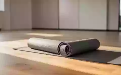 Eine aufgerollte graue Sportmatte auf einem hellen Holzboden in einem minimalistischen, lichtdurchfluteten Trainingsraum. - Foto: über boerse-global.de