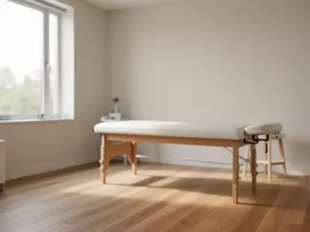 Ein minimalistisch gestalteter, heller Behandlungsraum in einer Klinik mit natürlichem Lichteinfall und ruhiger Atmosphäre. - Foto: über boerse-global.de