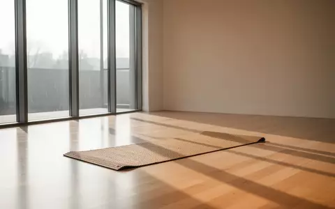 Ein heller, minimalistischer Übungsraum mit einer einzelnen Yogamatte auf einem Holzboden und weichem Tageslicht. - Foto: über boerse-global.de