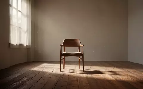 Ein minimalistischer, ruhiger Raum mit sanftem Tageslicht und einem leeren Holzstuhl, der eine Atmosphäre der Entspannung und bewussten Atmung vermittelt. - Foto: über boerse-global.de