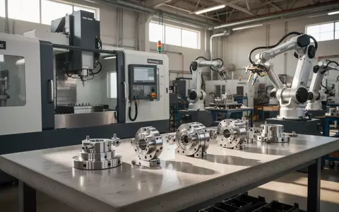 Eine moderne Fertigungshalle mit Präzisionsmaschinen und metallischen Bauteilen in einer industriellen Umgebung. - Foto: über boerse-global.de