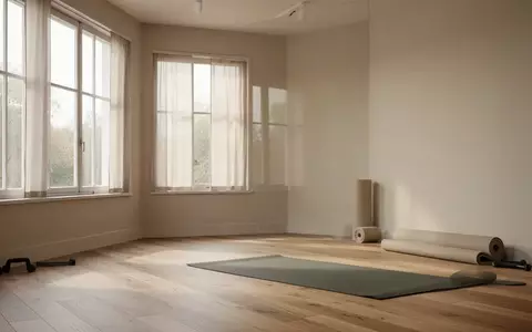 Ein heller, minimalistischer Raum für Physiotherapie mit Holzboden und einer zusammengerollten Sportmatte. - Foto: über boerse-global.de
