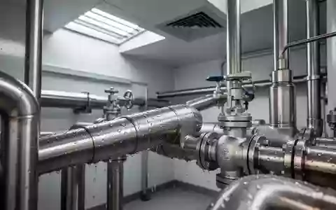 Industrielle Wasserleitungen und Ventile aus Edelstahl in einem sauberen Versorgungsraum. - Foto: über boerse-global.de