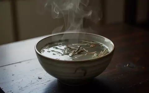 Eine dampfende Schale mit warmem Kräuterwasser auf einem dunklen Holztisch in einer herbstlichen Atmosphäre. - Foto: über boerse-global.de